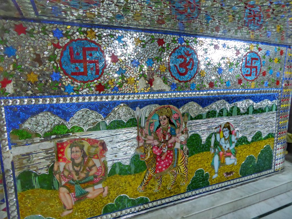mirrored mosaics at Mata Lal Devi Temple in Amritsar