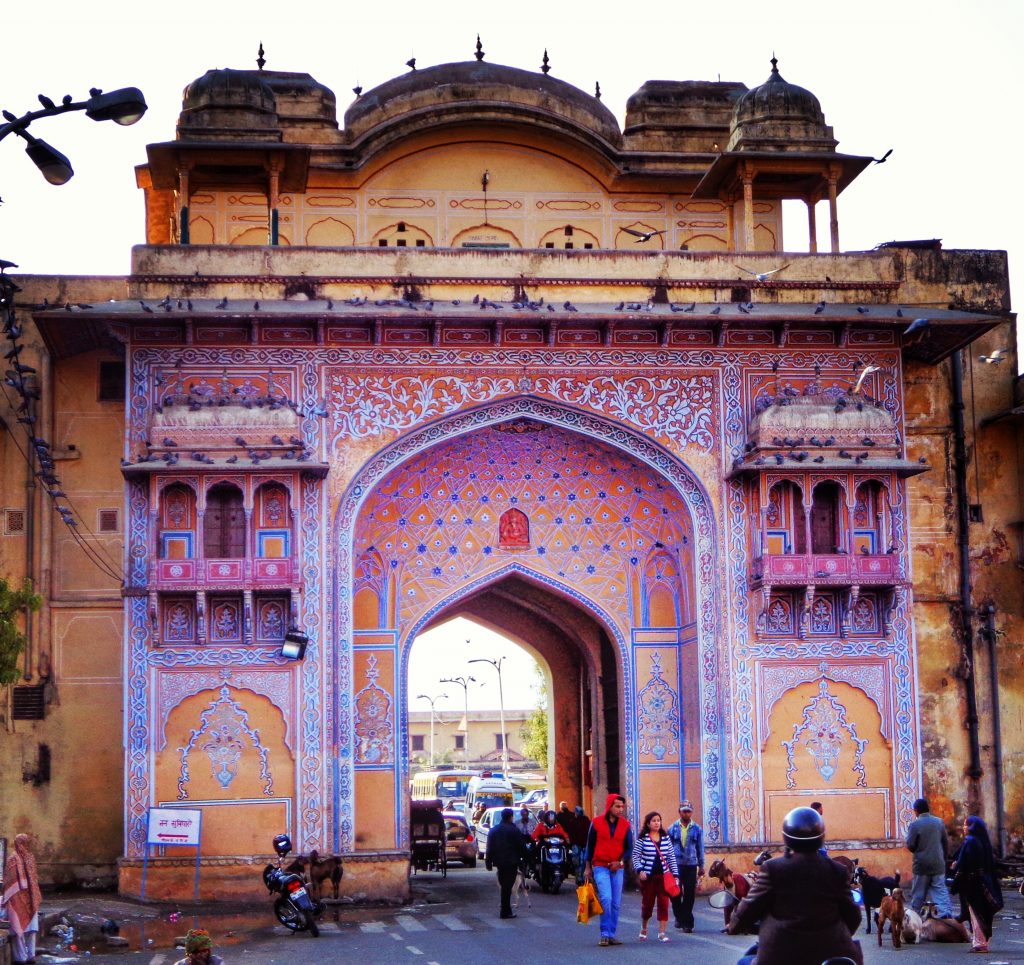 One of the gates leading to the City Palace in Jaipur, Rajasthan