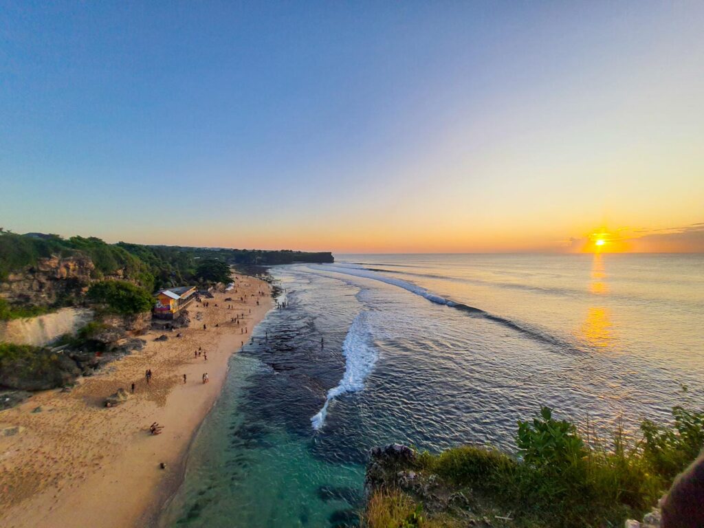 sunset view over balangan beach bukit peninsula bali