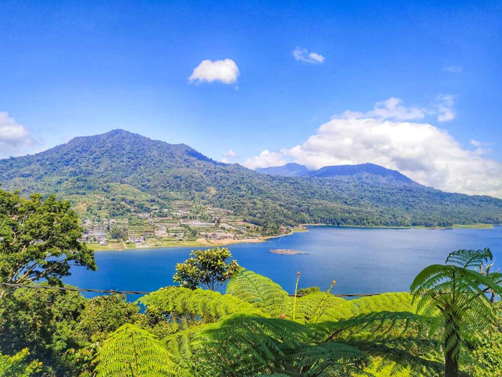 lake and volcanoes in north bali