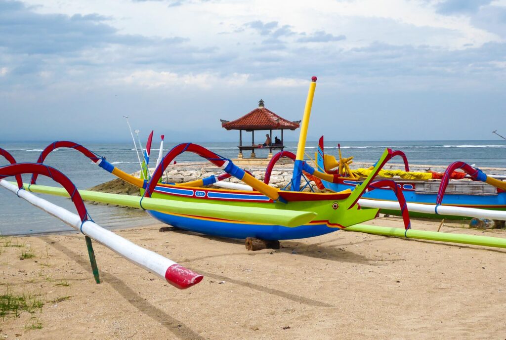boats on sanur beach bali