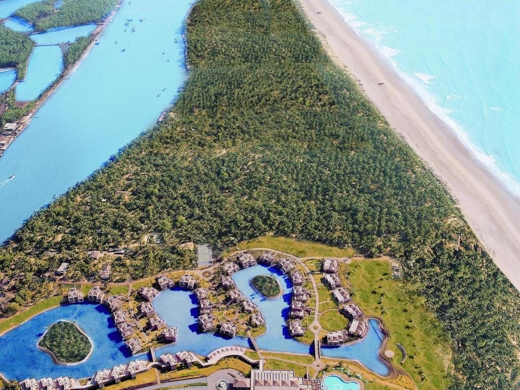overhead view of the leela probably the most famous luxury resort in goa