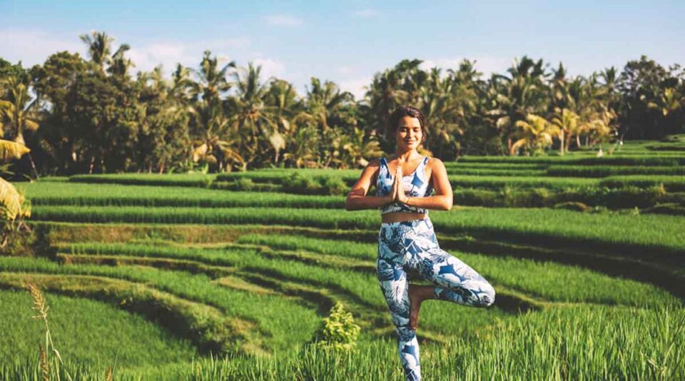 yoga on the rice terraces in ubud yoga teacher training in bali
