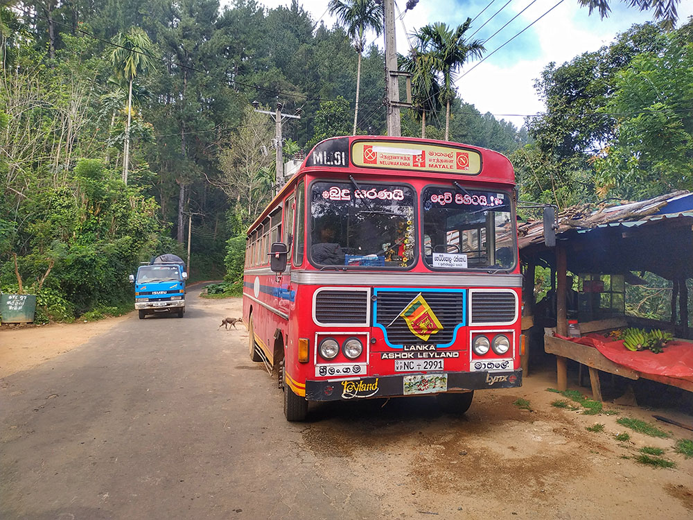 sri lankan bus traveling in sri lanka