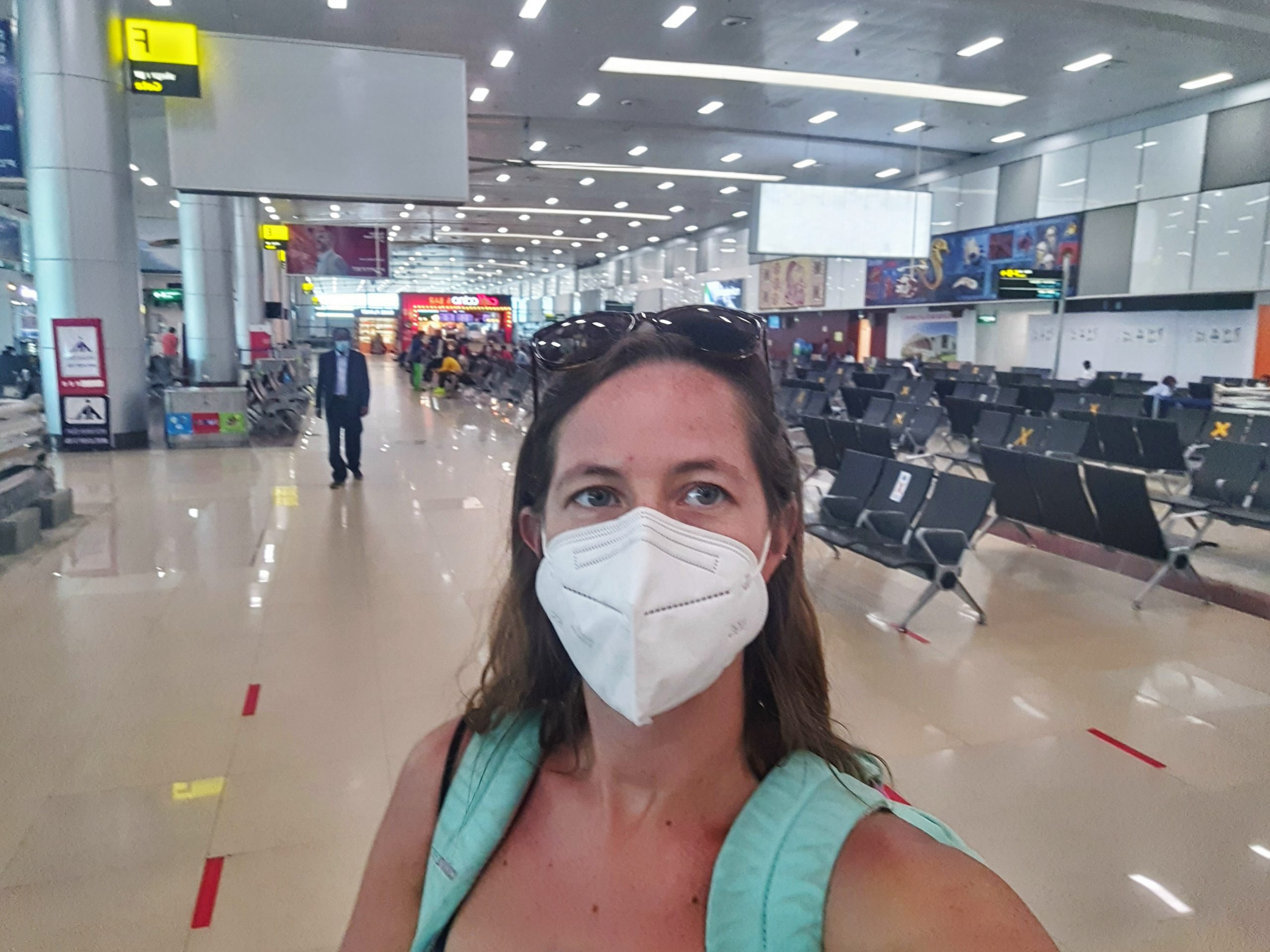 masks empty airports traveling backpacking mexico solo 2021