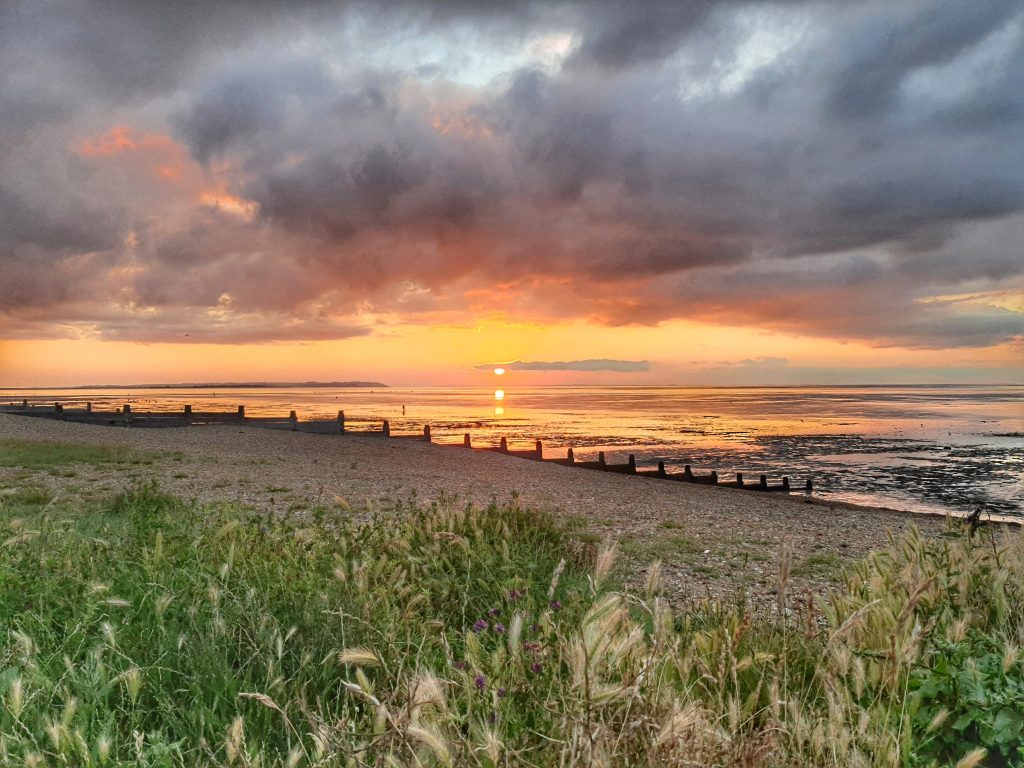 Sunset over Whitstable Beach