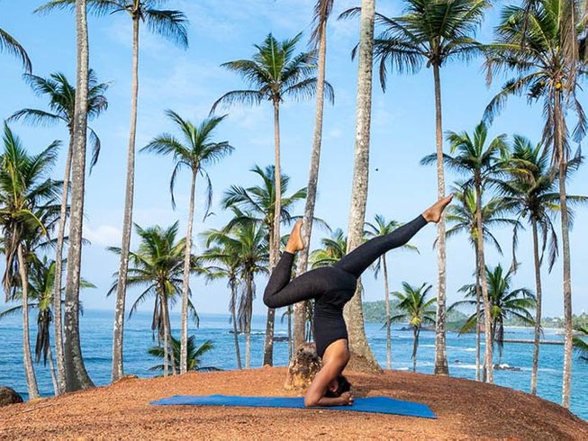 yoga at a surf camp in Sri Lanka