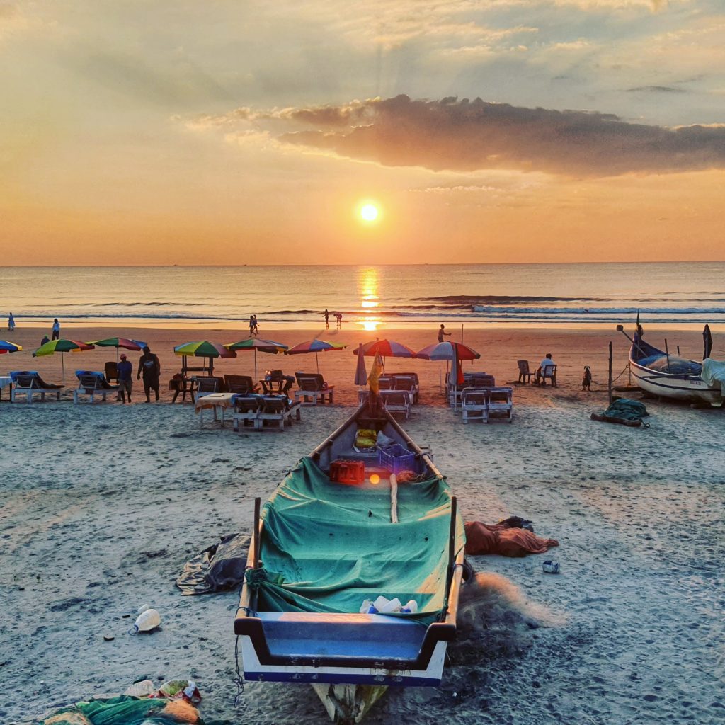 Goa beach india sunset