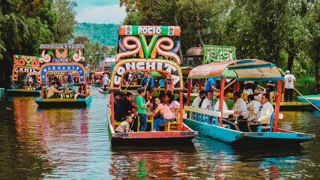 Xochimilco canal boats mexico city