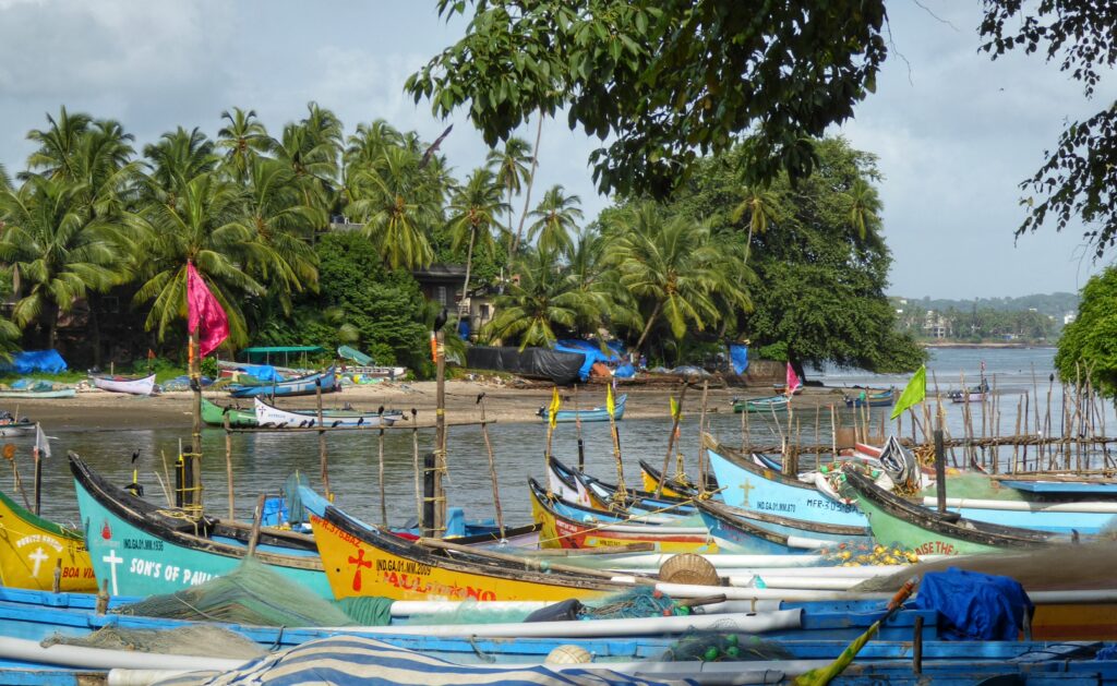 fishing boats on baga creek goa