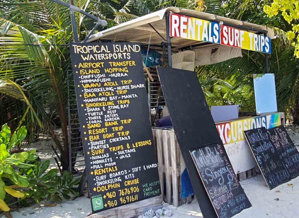 budget rental shop in the maldives