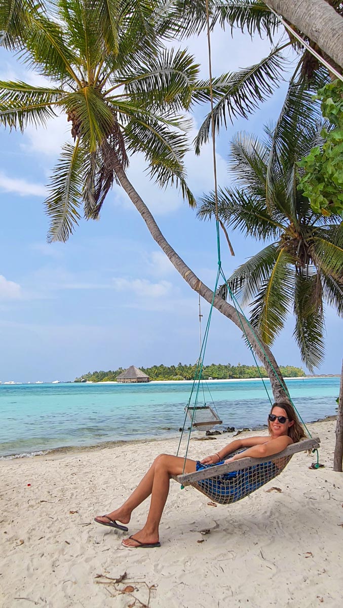 anna in a maldives hammock