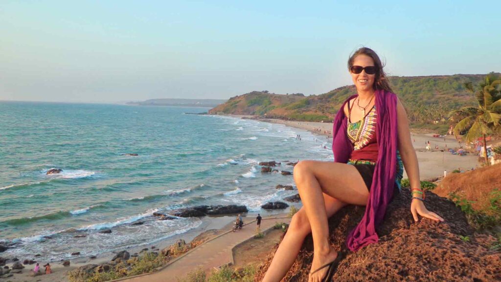 Me overlooking Vagator beach in Goa