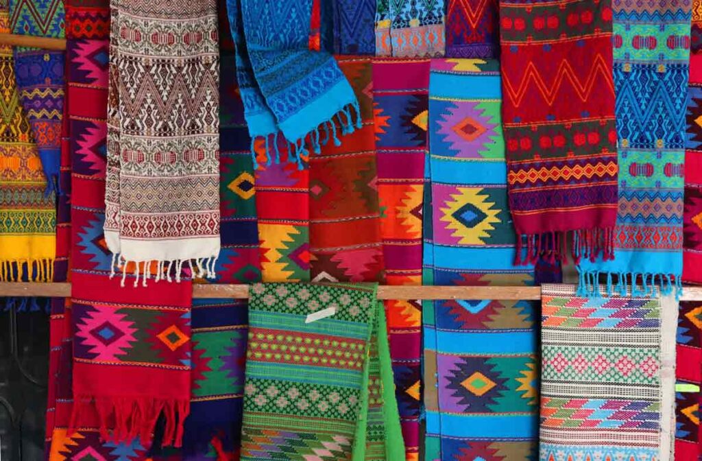colourful textiles in oaxaca, mexico