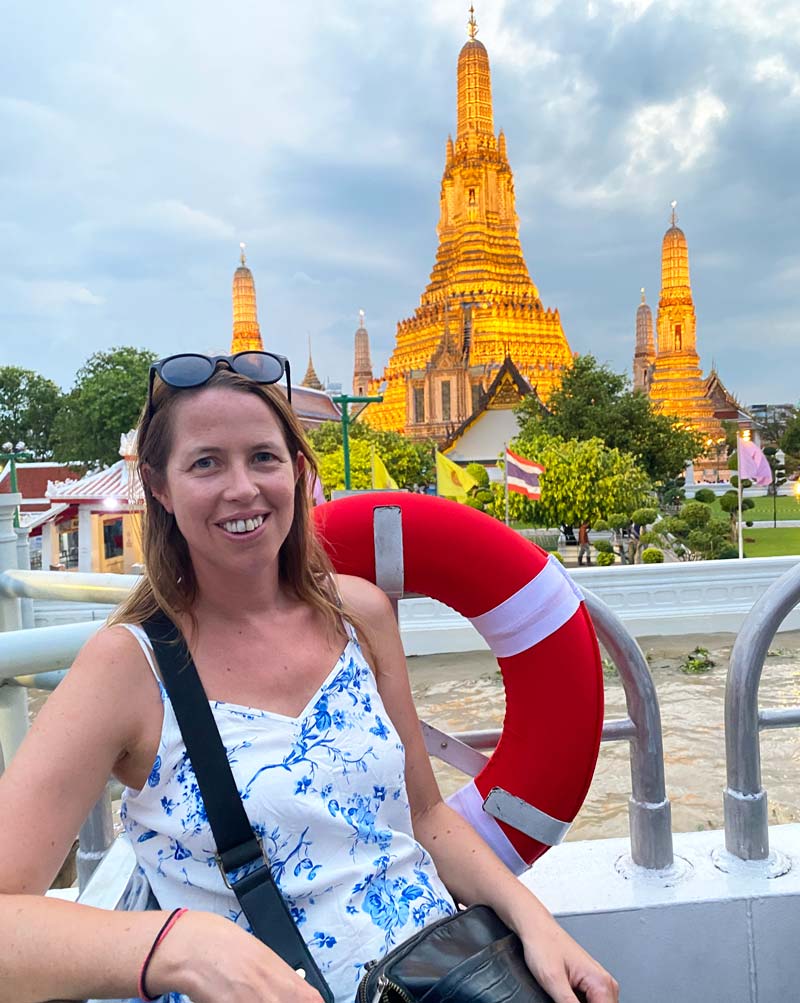 anna on the chao phraya river boat in bangkok
