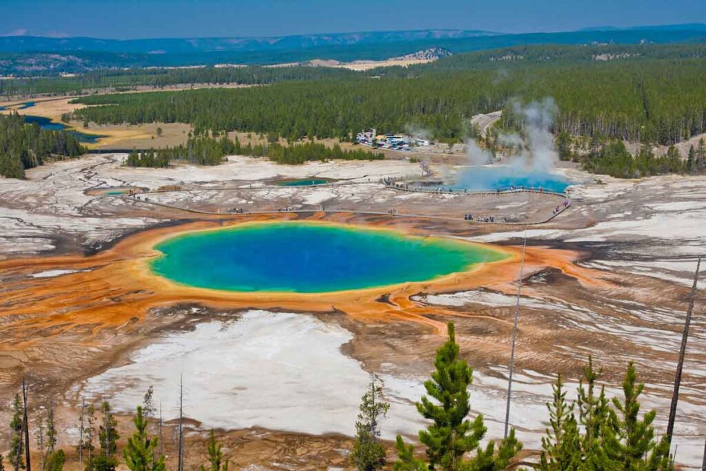 Grand spring in yellowstone national park is one of the most popular national parks to visit in the US