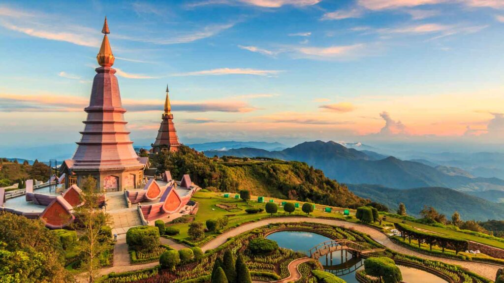 Doi Inthanon National park pagoda, Chiang Mai, Thailand