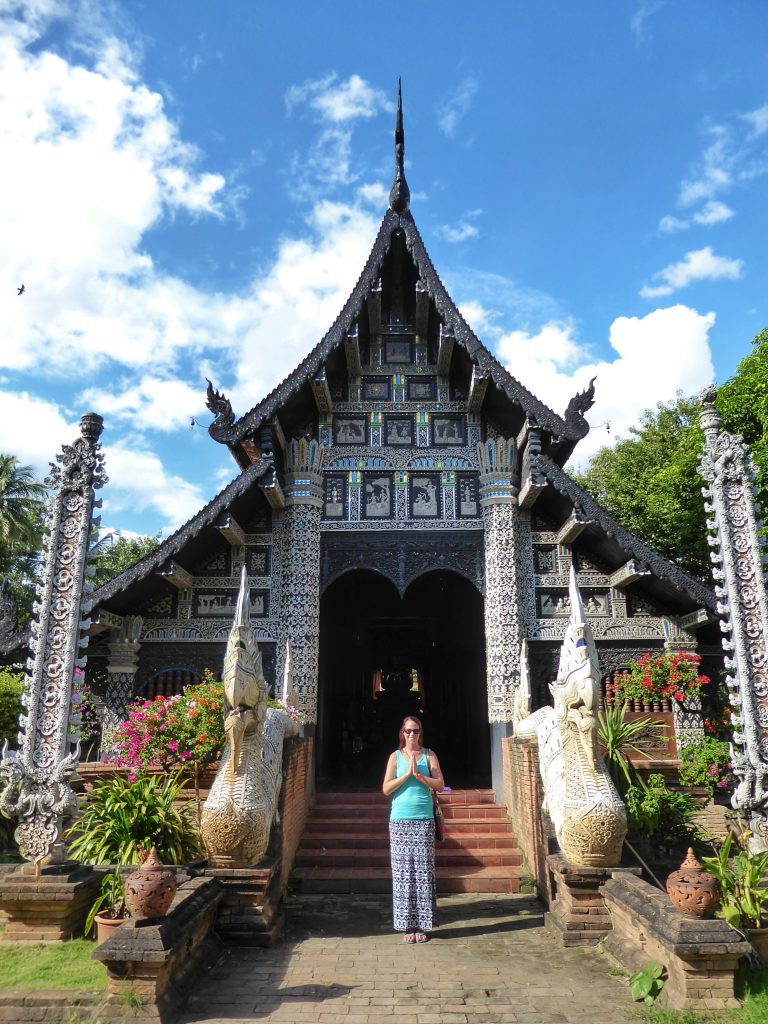 Anna at a temple in Chiang Mai thailand