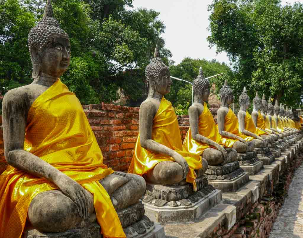 buddhas in Ayutthaya thailand