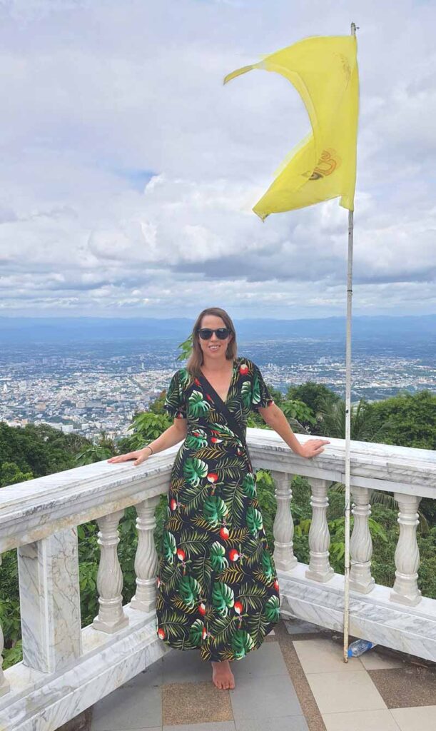 Anna at Doi Suthep viewpoint looking over Chiang Mai city