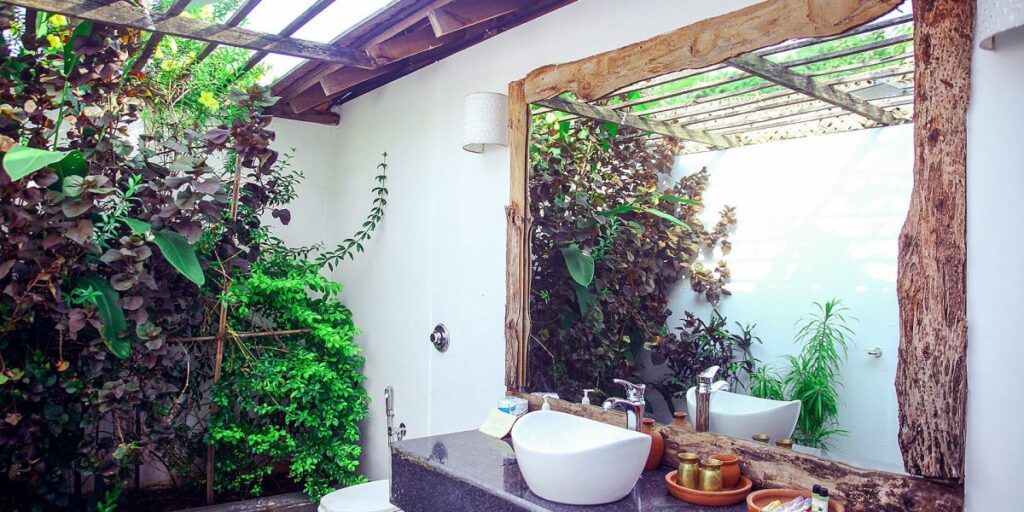 the bay agonda open air bathroom