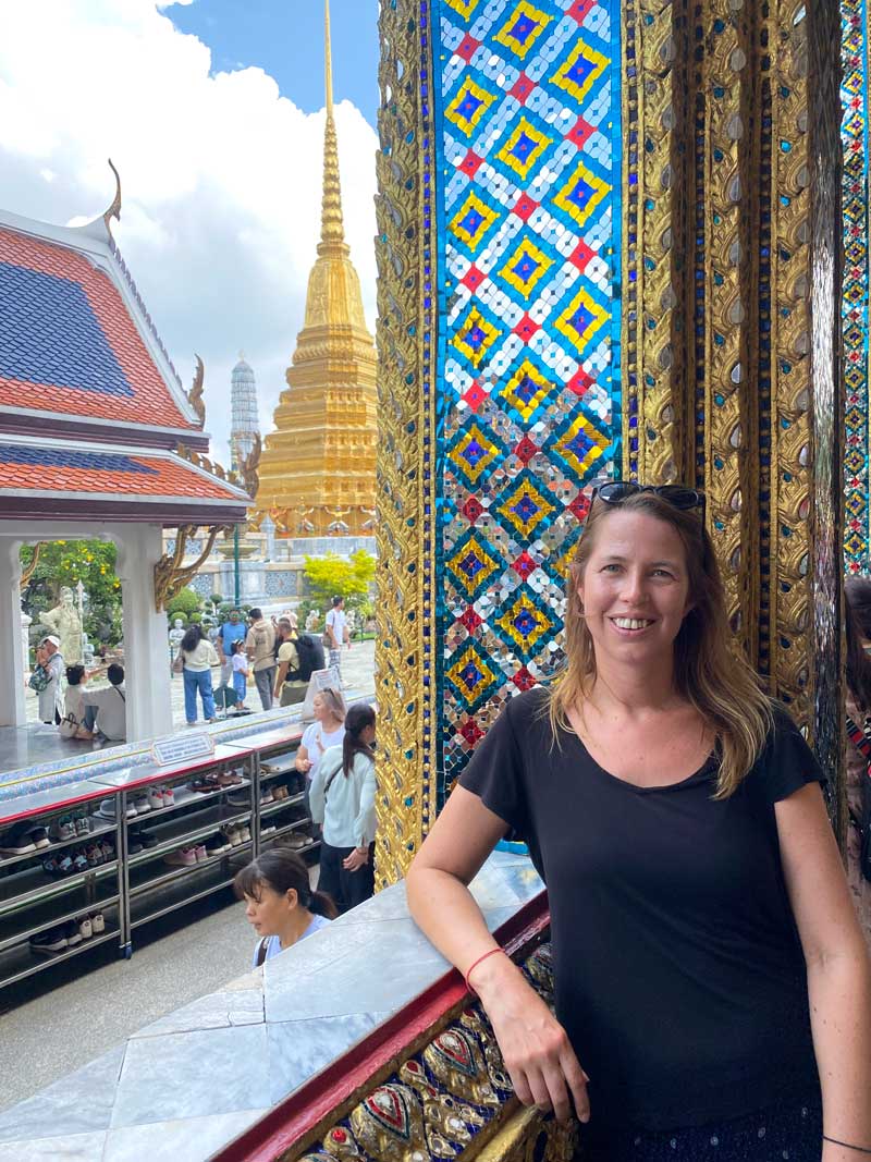 anna at the temple of the emerald buddha in the grand palace bangkok thailand
