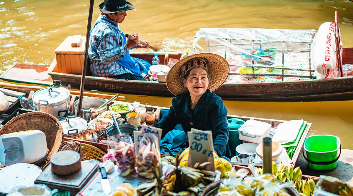 the floating markets are the one of the best day trips from bangkok