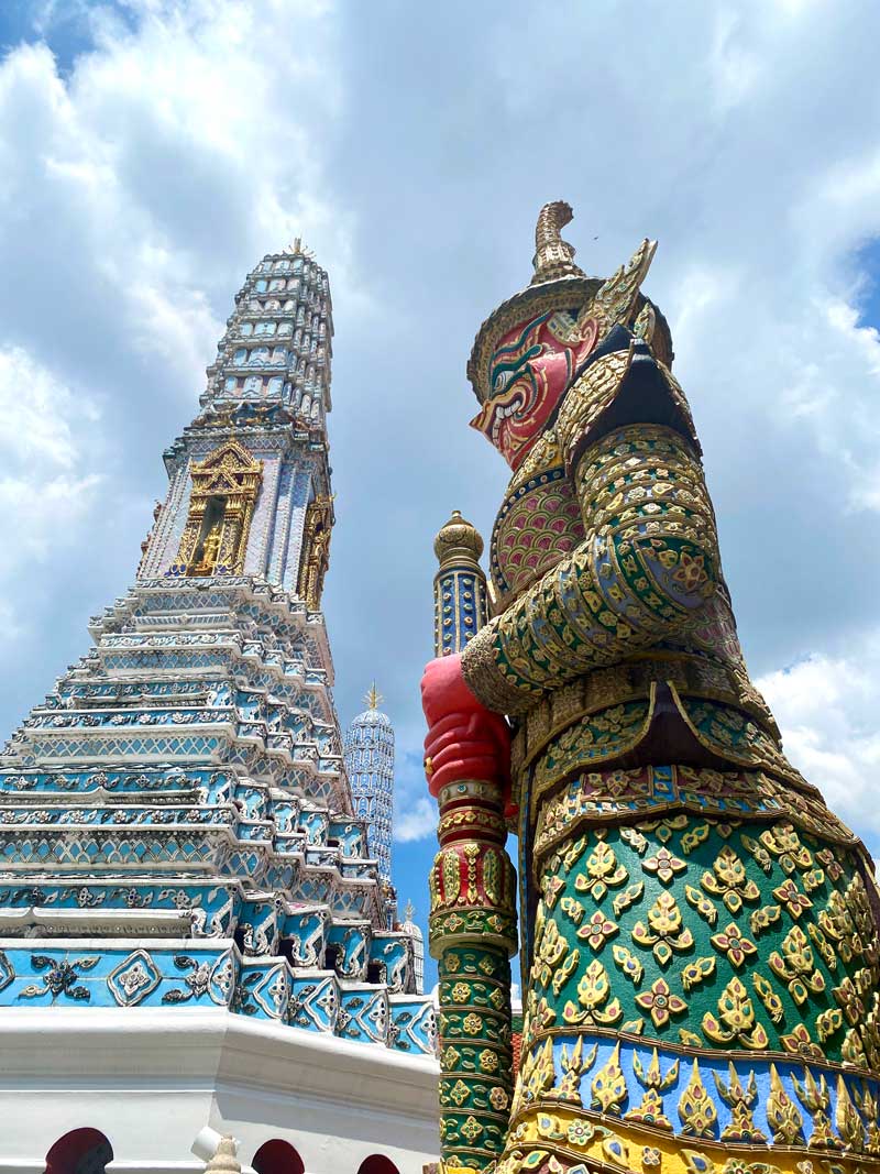 yaksha statue at the temple of the emerald buddha in the grand palace, bangkok, thailand
