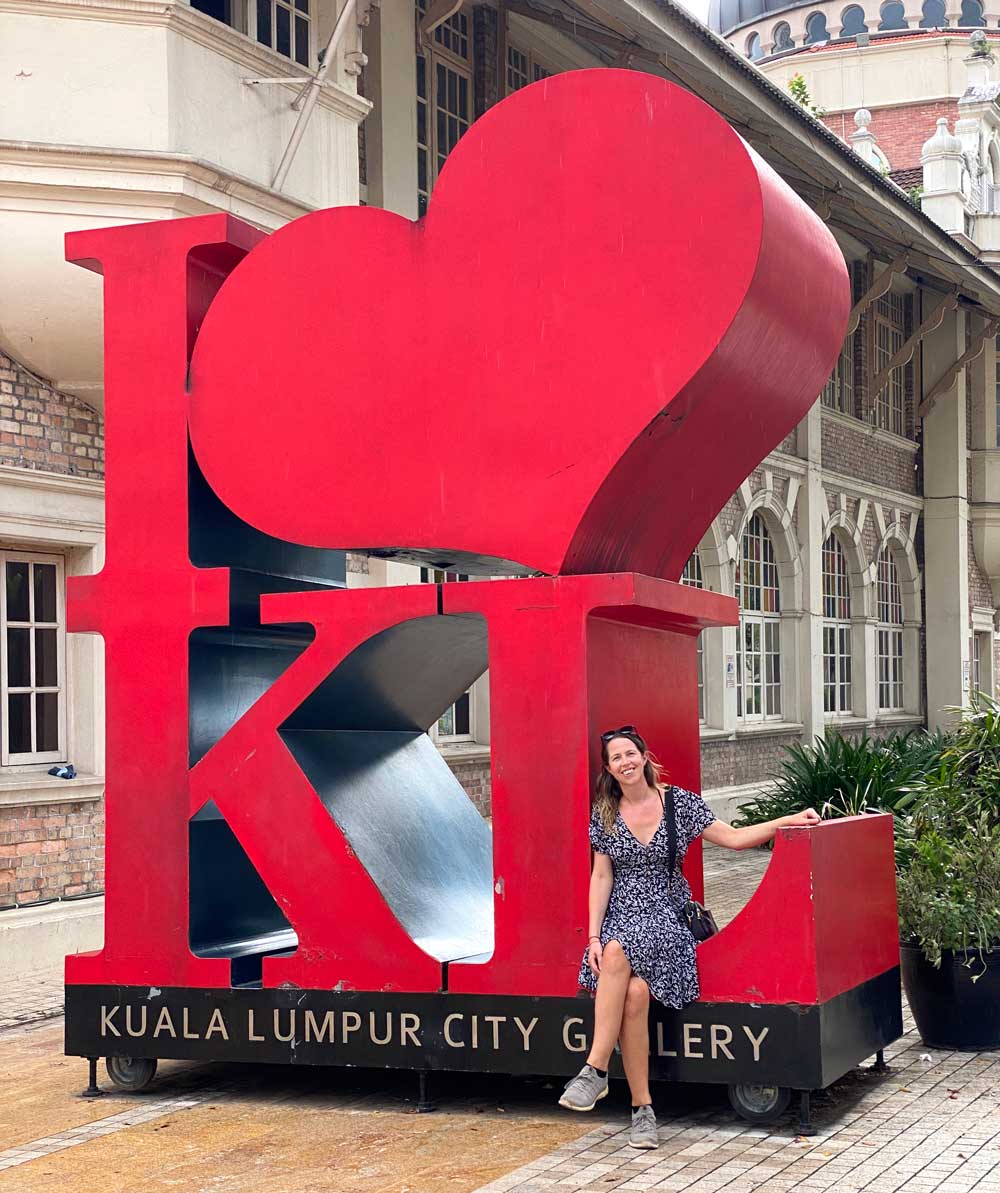 anna at the i love kl sign kl city gallery kuala lumpur malaysia