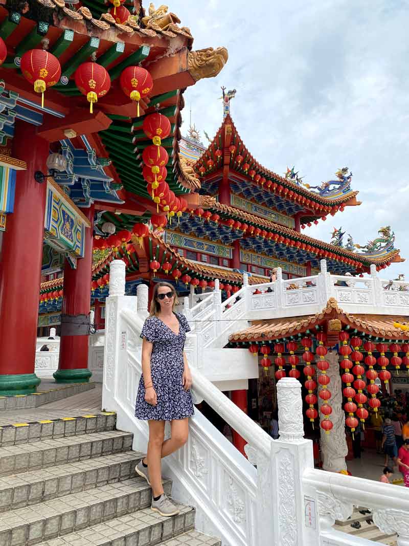 Anna at chinese temples in Kuala Lumpur, Malaysia