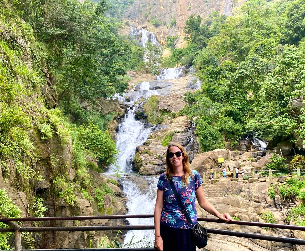 anna at ravana waterfall in ella sri lanka