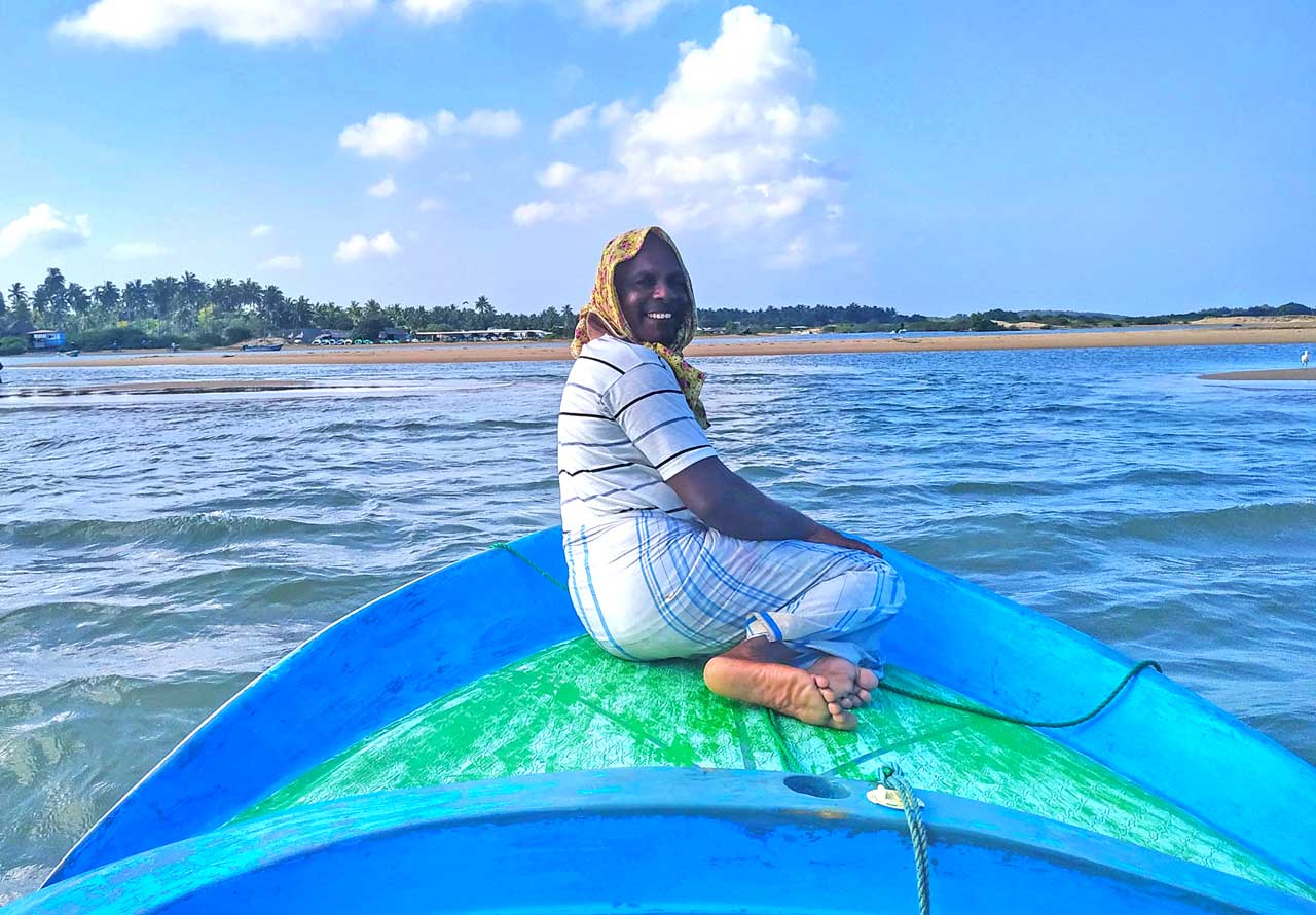 on a boat in sri lanka