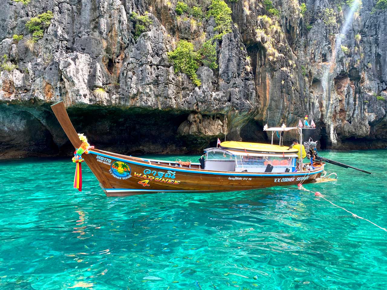 boat in phi ley lagoon