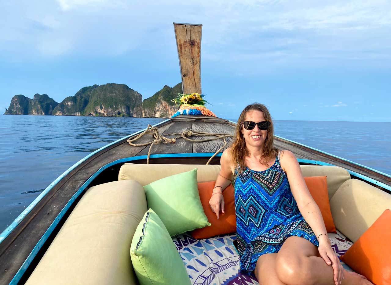 me on longtail boat island hopping koh phi phi