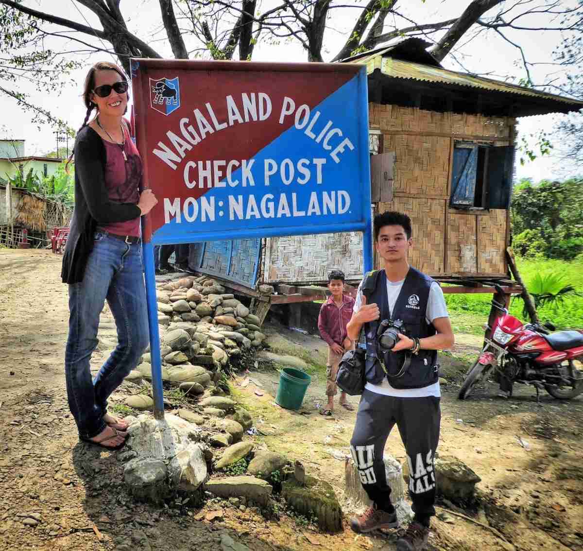 nagaland police checkpoint IMG_073015 1200op Anna at Nagaland Police check post in India