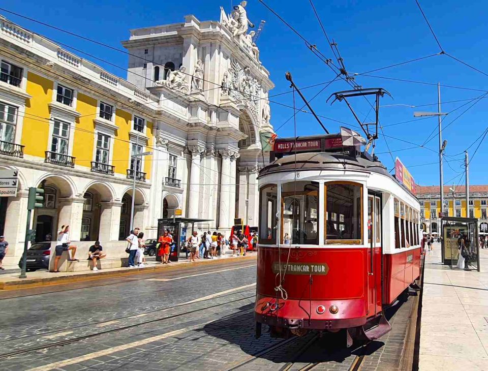 Red tram in Lisbon, Portugal. 3 Day Lisbon Itinerary Travel Guide