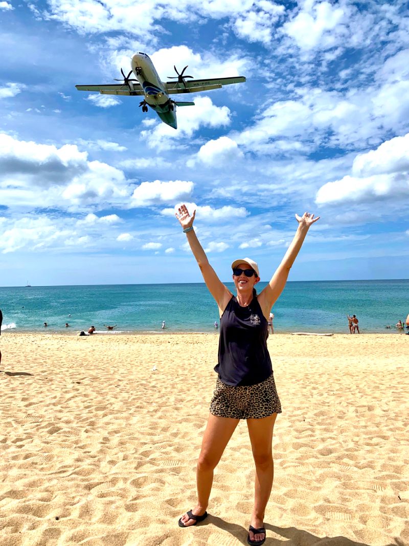Me on Mai Khao beach in phuket plane spotting Thailand