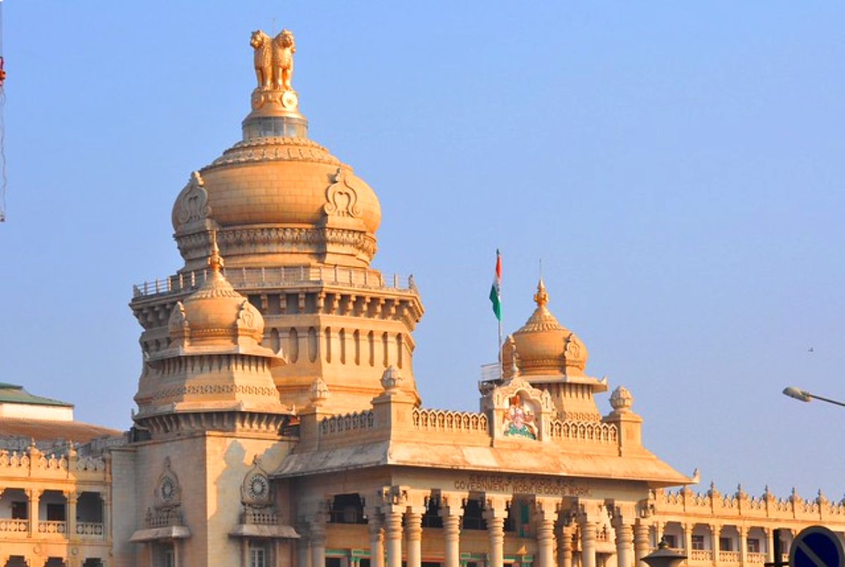 Vidhana Soudha (State Legislature House), Bangalore under the morning golden sunlight
