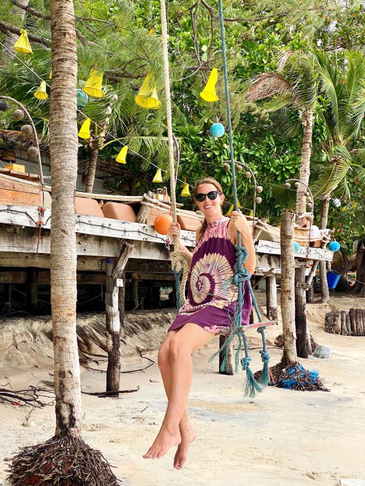 me in koh tao on a swing sairee beach