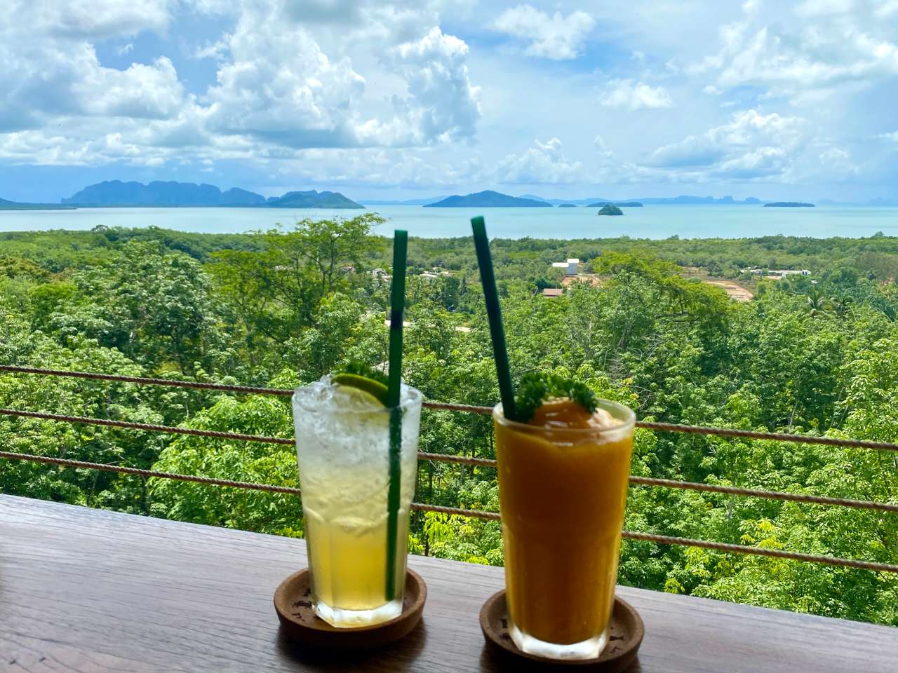 drinks at viewpoint cafe koh lanta