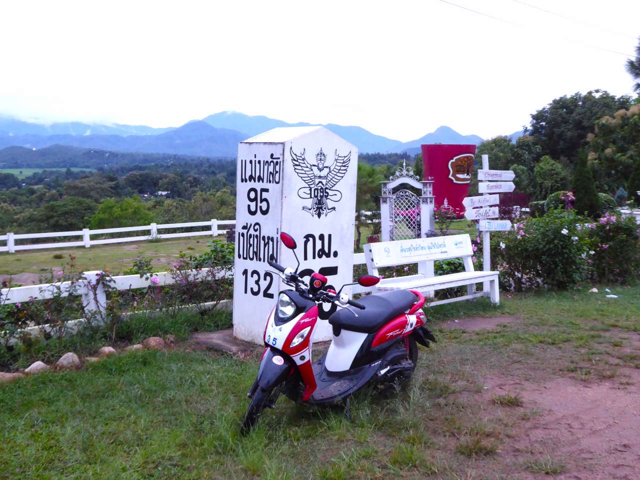 scooter in pai with sign OP
